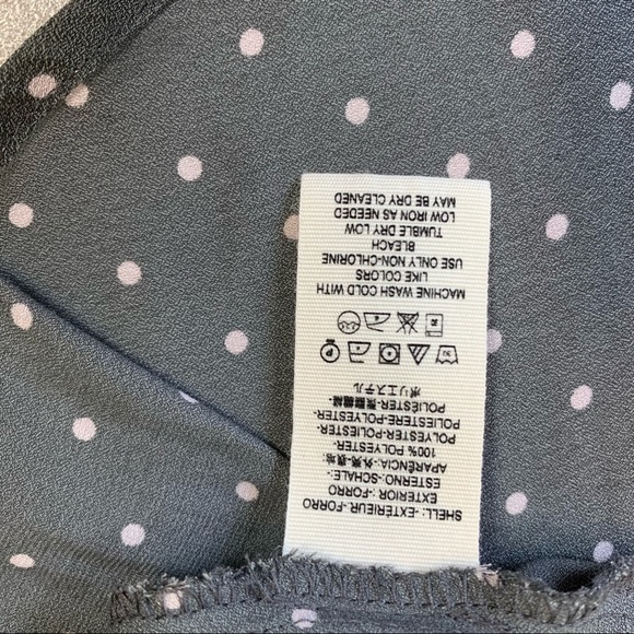 Free People Gray Polka Dot Hi Low Blouse Top - Picture 8 of 11